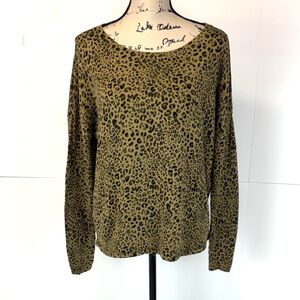 Garnet Hill Women S Oversized Sweater Silk Organic Cotton Leopard Lightweight